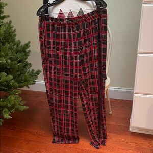 Plaid Pajama Pants - Black and Red